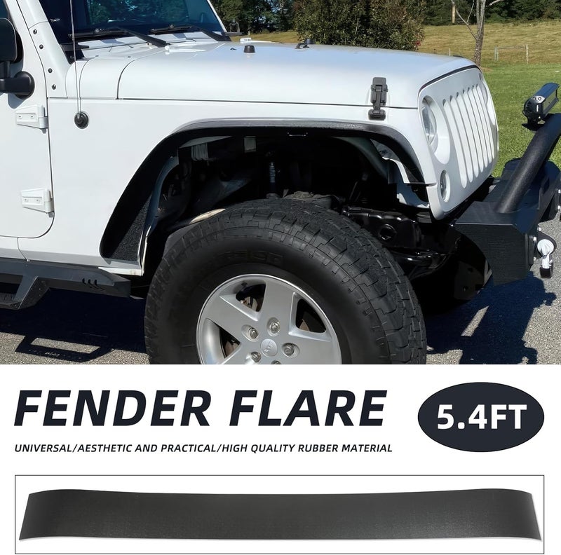 keepdsgn Fender Flares Black 4PCS Universal Flexible 6" Wide Body Kit Wheel Arches Durable PP Off-Road Fender Wheel Flares Fit for Most Cars SUV Trucks Off-Road Jeep - Image 2